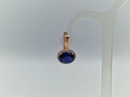 Золотые серьги с цирконом, 2.73 г