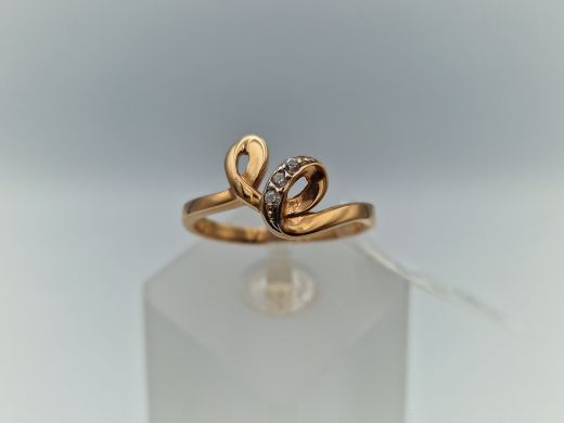 Zelta gredzens ar cirkoniju, 2.77 g, izm. 18