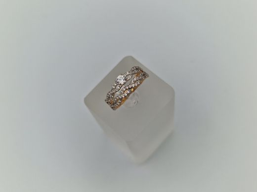 Zelta gredzens ar cirkoniju, 2.46 g, izm. 18