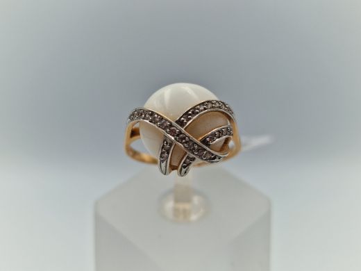 Zelta gredzens ar cirkoniju, 3.81 g, izm. 18