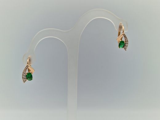 Zelta auskari ar cirkoniju, 3.15 g