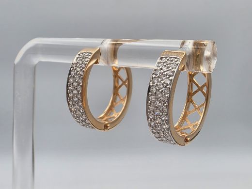 Zelta auskari ar cirkoniju, 2.91 g