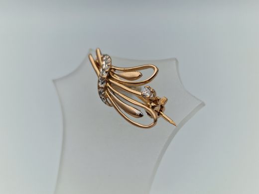 Zelta broša ar cirkoniju, 2.28 g