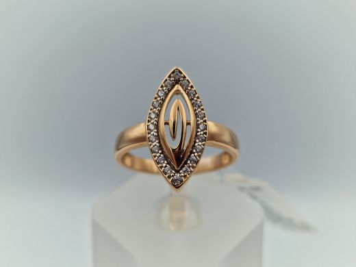 Zelta gredzens ar cirkoniju, 3.64 g, izm. 18.5