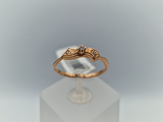 Zelta gredzens ar cirkoniju, 1.54 g, izm. 18