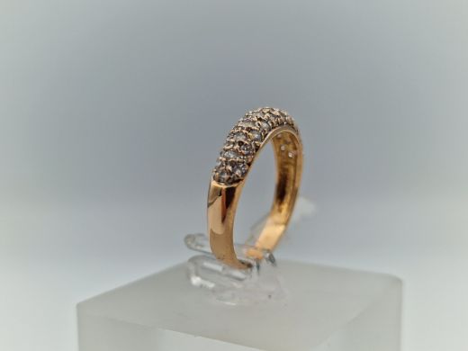 Zelta gredzens ar cirkoniju, 2.08 g, izm. 16