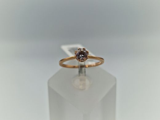 Zelta gredzens ar cirkoniju, 1.39 g, izm. 16.5