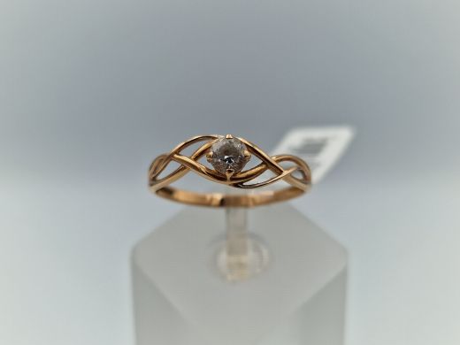 Zelta gredzens ar cirkoniju, 1.74 g, izm. 19