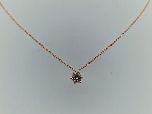 Золотой кулон с цепочкой с цирконом, 1.39 г