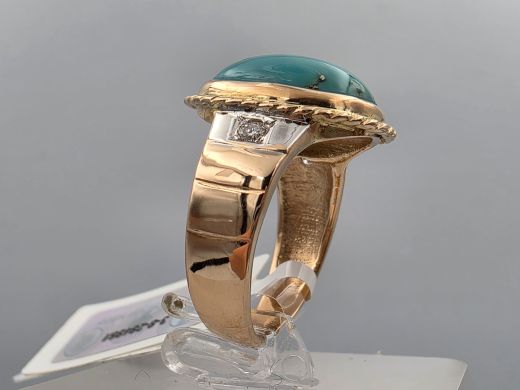 Gold ring with diamond, 5.43 g, size 16.5