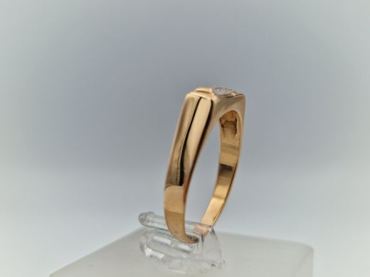 Zelta gredzens ar cirkoniju, 2.32 g, izm. 18.2