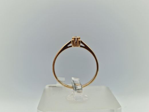 Zelta gredzens ar cirkoniju, 1.2 g, izm. 17.2