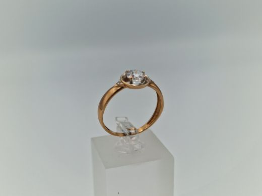 Zelta gredzens ar cirkoniju, 1.75 g, izm. 17