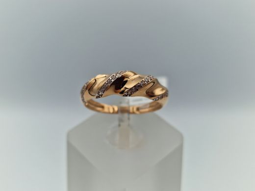 Zelta gredzens ar cirkoniju, 2.4 g, izm. 19