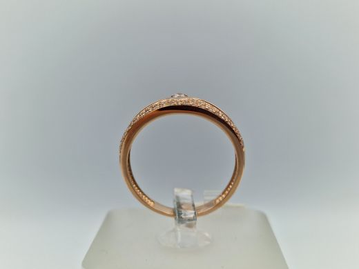 Zelta gredzens ar cirkoniju, 2.69 g, izm. 18