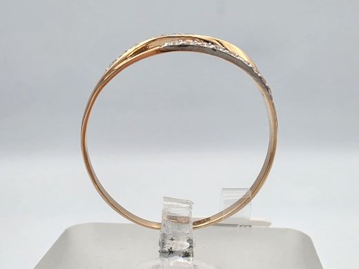 Zelta gredzens ar cirkoniju, 1.08 g, izm. 18