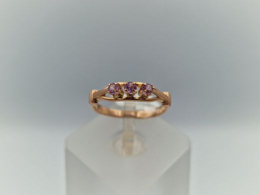 Zelta gredzens ar koraļļi, 1.88 g, izm. 16.5