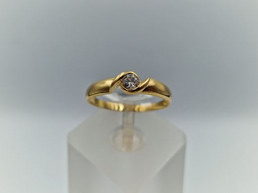 Zelta gredzens ar cirkoniju, 2.45 g, izm. 19