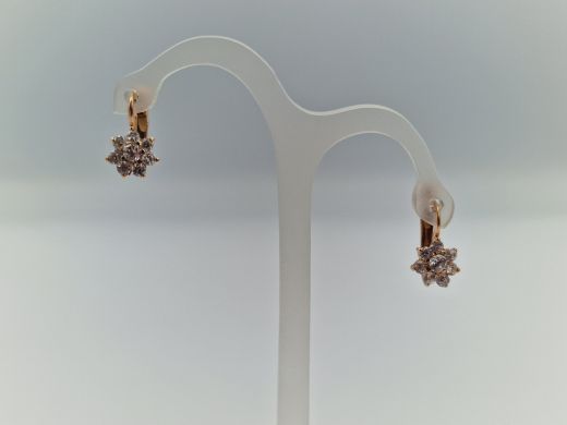 Zelta auskari ar cirkoniju, 2.25 g