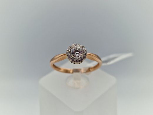 Zelta gredzens ar cirkoniju, 1.59 g, izm. 17