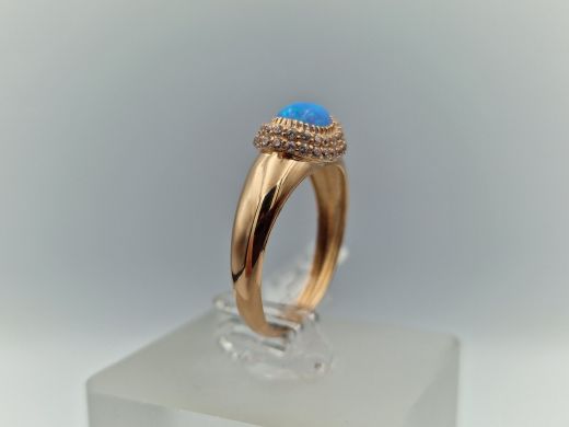 Zelta gredzens ar cirkoniju, 2.24 g, izm. 17