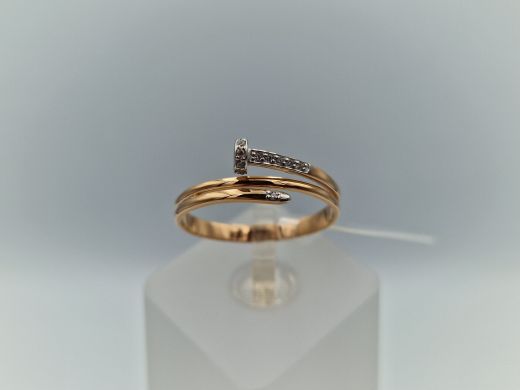 Zelta gredzens ar cirkoniju, 1.91 g, izm. 20