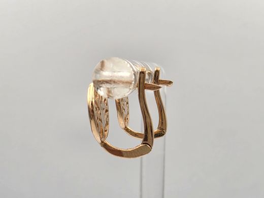 Золотые серьги с цирконом, 1.25 г