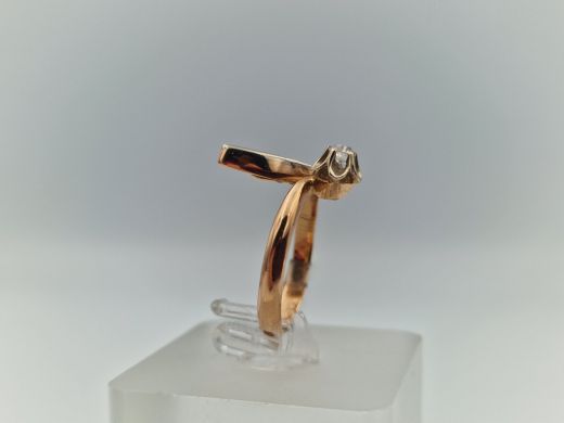 Zelta gredzens ar cirkoniju, 3.31 g, izm. 16.2