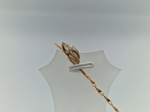 Zelta broša ar cirkoniju, 1.28 g