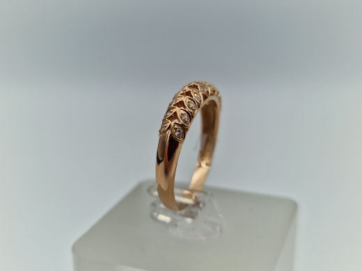 Zelta gredzens ar cirkoniju, 2.14 g, izm. 17