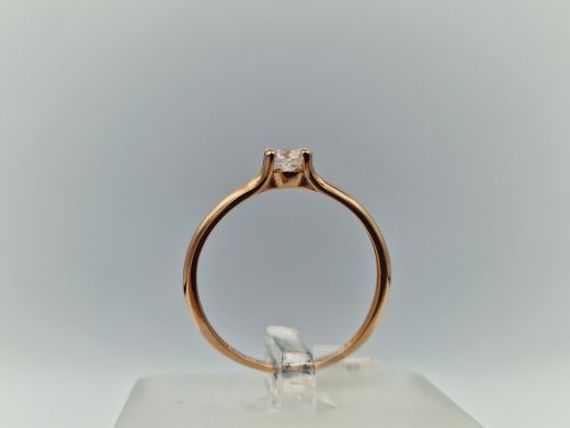 Zelta gredzens ar cirkoniju, 1.14 g, izm. 17.5