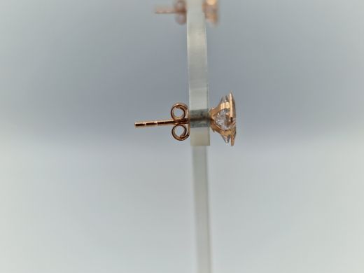 Золотые серьги с цирконом, 1.15 г