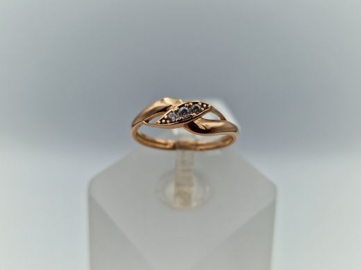 Zelta gredzens ar cirkoniju, 1.09 g, izm. 15