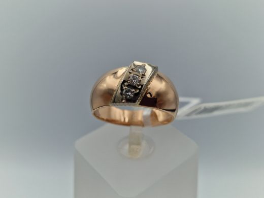 Zelta gredzens ar briljantu, 4.62 g, izm. 18