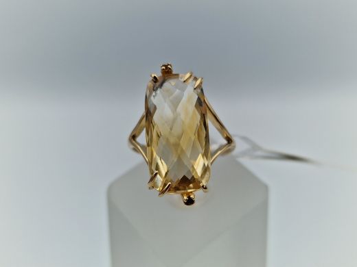 Zelta gredzens ar citrīnu, 4.35 g, izm. 17