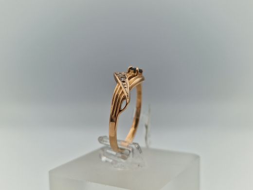 Zelta gredzens ar cirkoniju, 2.09 g, izm. 17.5