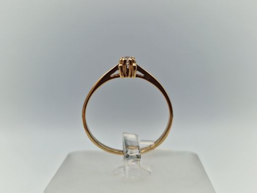 Zelta gredzens ar cirkoniju, 1.14 g, izm. 17