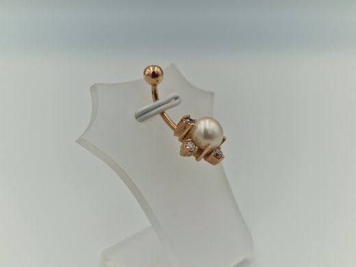 Золотой пирсинг с цирконом, 2.31 г