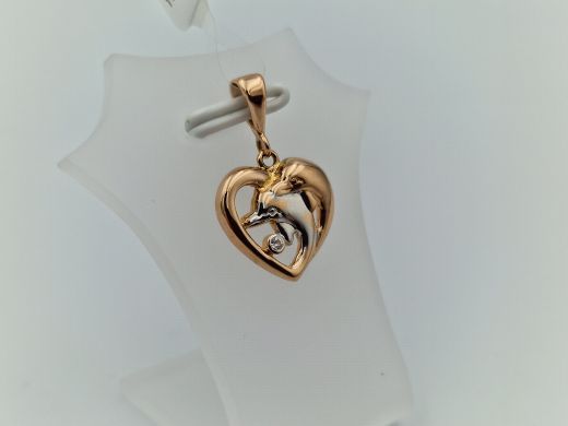 Золотой кулон с цирконом, 1.63 г