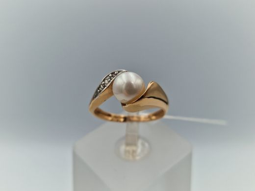 Zelta gredzens ar cirkoniju, 3.29 g, izm. 16.5