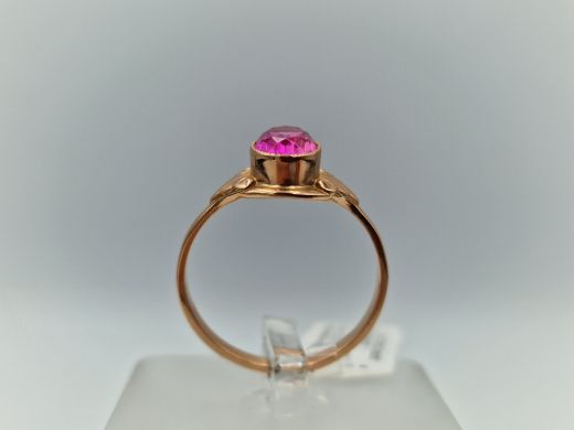 Zelta gredzens ar koraļļi, 2.55 g, izm. 18.2