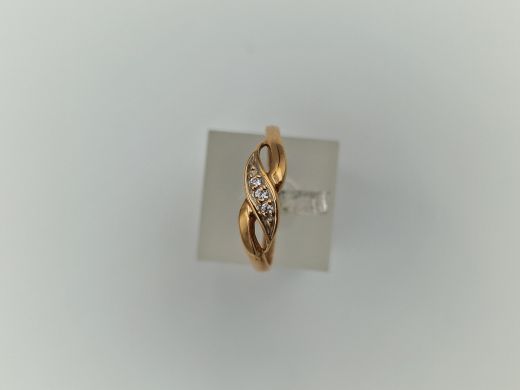 Zelta gredzens ar cirkoniju, 1.32 g, izm. 17.2