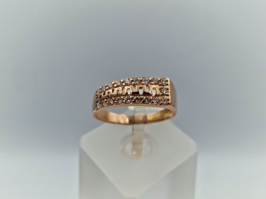 Zelta gredzens ar cirkoniju, 2.54 g, izm. 18.5