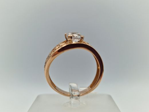 Zelta gredzens ar cirkoniju, 3.39 g, izm. 18