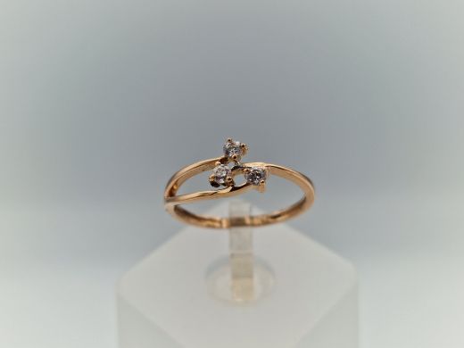 Zelta gredzens ar cirkoniju, 1.51 g, izm. 16.5