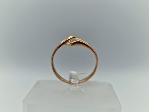 Zelta gredzens ar cirkoniju, 1.33 g, izm. 15.5