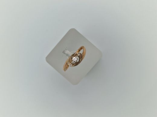 Zelta gredzens ar cirkoniju, 2.7 g, izm. 17.5