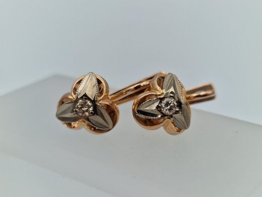 Zelta auskari ar briljantu, 5.5 g