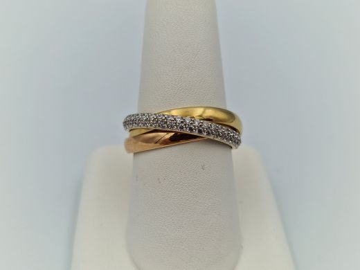 Zelta gredzens ar cirkoniju, 5.37 g, izm. 18.5