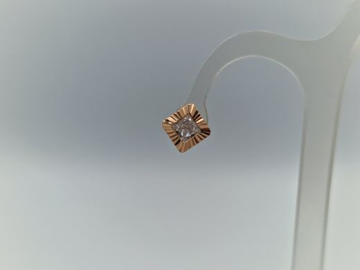 Золотые серьги с цирконом, 1.15 г